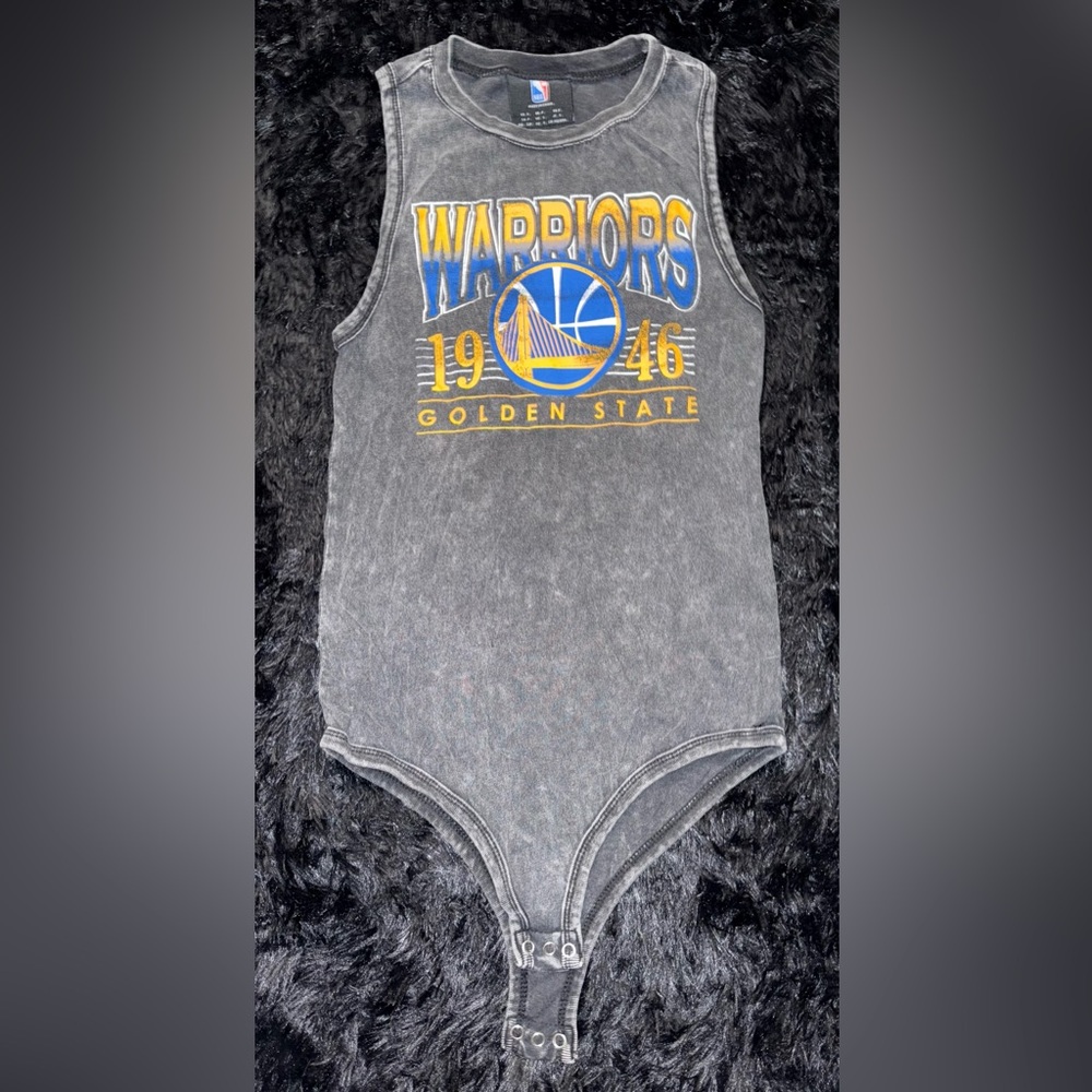 Golden State Warriors Gray Sleeveless Bodysuit